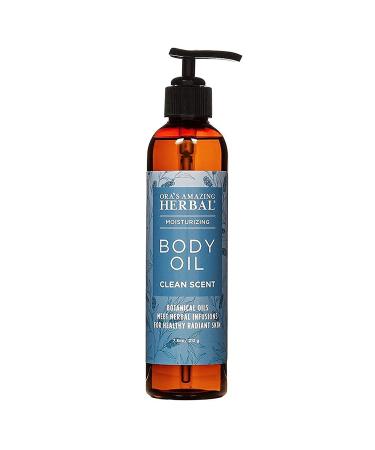 Clean Scent Body Oil  Body Oil For Men & Women  Dry Skin  Moisturizing Skin Oil  Eucalyptus & Lemongrass Essential Oils  Hydrating Massage Oil  Natural Skin Care Clean Scent 7.5 Fl Oz (Pack of 1)