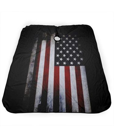 American USA Flag Distressed Hair Cutting Cape - Barber Hairdressing Wrap & Styling Apron for Unisex | Shop Now - Buy Online on GoSupps.com