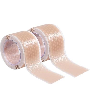 Blister Bandages Heel Sticker Blister Protector 2 Rolls Silicone Gel Tape Waterproof Bubble Plasters Tape for Hand Toe Foot Blister Prevention Bandaids Calluses Tender Spots Shoe Friction (78.74inch)