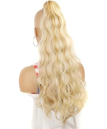Ponytail Extensions Body Wave Ponytail Hair Extension Clip in Long Wavy Curly Ponytail Extension 24 Inch Wrap Around Synthetic Fake Hair Ponytail Hairpiece for Women for Women(Color:1BH613) 24inch 1BH613 - Buy Online on GoSupps.com