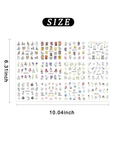 Floral Nail Art Stickers Decals - Water Transfer Butterfly, Blossom, Dragonfly Designs - Spring Manicure Supplies for Women and Girls - Buy Online on GoSupps.com