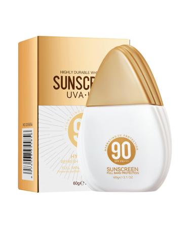 Aislor 60g Face Sunscreen for Women Girls UV Protection Cream Lightweight Non Greasy Sunblock Smooth Texture Moisturizing Daily Wear Gold One Size One Size Gold