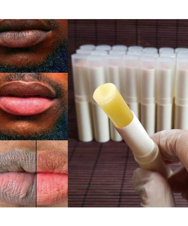 Cayes 2PCS Handmade Plant lip balm Pink Lips Serum Brighten Dark Lips Bleaching Essence Lip Balm Repair Fine Lines Brighten Moisture Exfoliator Lip Care (Yellow)