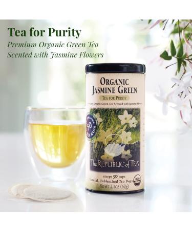 Organic Jasmine Green Tea - 50 Tea Bags | The Republic of Tea - Buy Online on GoSupps.com