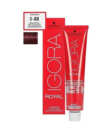 Schwarzkopf Igora Royal - 5-88 Light Brown Red Extra Royal Permanent Hair Color - 5-88 Light Brown Red Extra - 60ml red 60 g (1 pack) - Buy Online on GoSupps.com