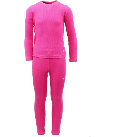 Nautica Girls' 2-Piece Waffle Thermal Underwear Set Fuchsia 4 | Shirt & Pants Base Layer Long Johns - Buy Online on GoSupps.com