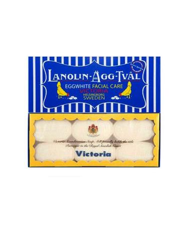 Victoria Swedish Facial Soap Lanolin-Agg-Tval 50g x 6 + Cleansing Sponge - Dry Skin/All Skin Type - Buy Online on GoSupps.com