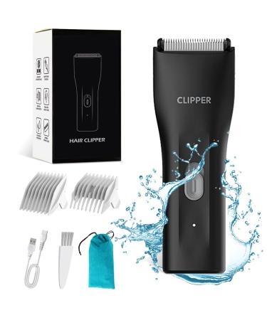 Favrison Body Hair Trimmer for Men & Women Ball Trimmer Mini Electric Body Groomer for Underarm Chest Groin Balls with Safety Blade Waterproof Wet Dry Use Low Noise (Black)
