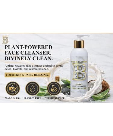THIS IS BLESSED Divine Face Cleanser Vegan Plant-Powered Daily Face Wash with Aloe Vitamin C & Activated Charcoal Hydrating Brightening Detoxifying Formula for All Skin Types 6 fl oz - Buy Online on GoSupps.com