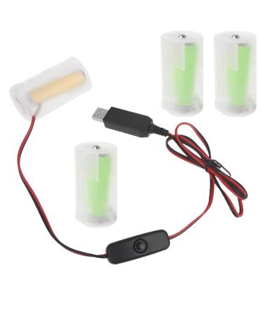 97cm USB to 6V LR20 Battery Eliminate Cable for 4 LR20 D Battery for Toy Controllers Water Heater Torches