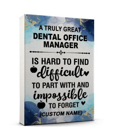 Inspirational Dental Office Manager Canvas Wall Abstract Blue Watercolor Style Dental Office Manager A Truly Great One Is Hard to Forget Poster Print Ready to Hang