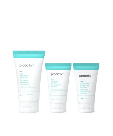 Proactiv+ 3 Step Advanced Skin Care Acne Treatment - Benzoyl Peroxide Face Wash Exfoliating Face Wash And Pore Minimizer - 30 Day Complete Acne Skin Care Kit