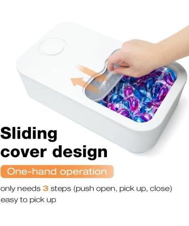 Tokokimo Large Laundry Basket & Detergent Storage Container - Sliding Cover Organizes 90-100 Clothes Ideal for Laundry Room | White - Buy Online on GoSupps.com