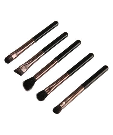 Portable 6-Piece Black Makeup Brush Set with Mirror - Foundation Powder & Shadow Blending - Buy Online on GoSupps.com
