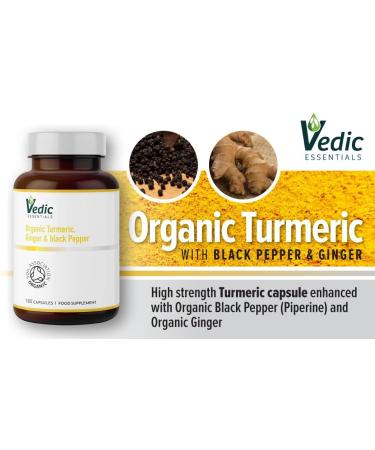 Organic Turmeric Curcumin Capsules 1440mg with Ginger & Black Pepper | Joint Support Supplement | 180 Vegan Capsules | Made in UK - Buy Online on GoSupps.com