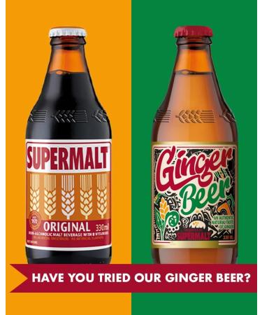 SUPERMALT | Original Flavour Malt Drink | Alcohol Free| Premium Malt Drink | Pack of 24 x 330ml Bottles - Buy Online on GoSupps.com