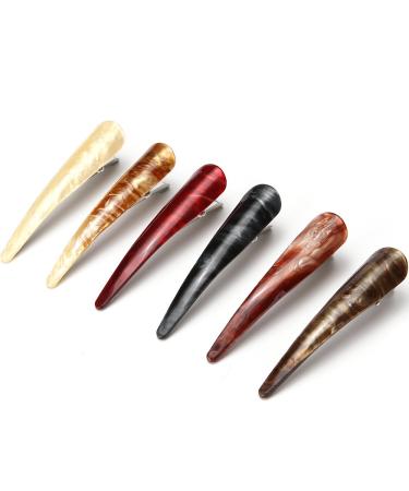 LONEEDY 6 Pack Duck Teeth Hair Clips - 3.3 Inch Hair Grips Crocodile Accessories for Chic Styling - Classic Solid Color Hair Barrettes - Buy Online on GoSupps.com