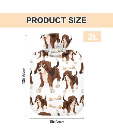 Hot Water Bottles with Cute Dog Cover - 2L Pain Relief Warm Water Bag for Pregnant Women | International Shipping - Buy Online on GoSupps.com