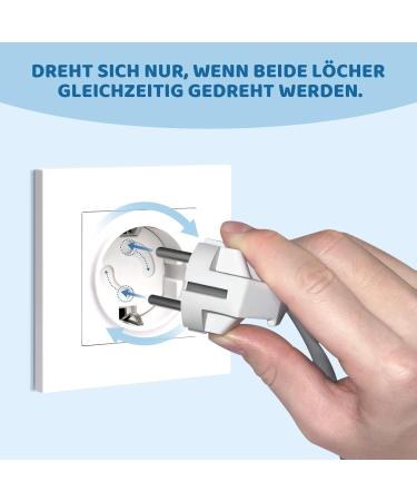 WEMK Child Safety Sockets - 20-Piece Set with Rotary Mechanism & Adhesive TESA Tape - Baby & Toddler Socket Fuse Protection - Buy Online on GoSupps.com