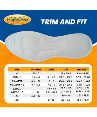 Happy Feet Plantar Fasciitis Flat Feet Orthotic High Arch Support Gel Insoles - Men's/Women's (Size XX 14-16) - Buy Online on GoSupps.com