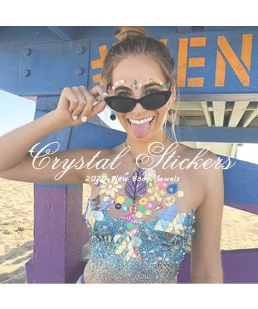 Shop Crystal Face Stickers - Glitter Acrylic & Rhinestone Designs for Rave Festivals | Multi-Colored Body Jewels for Women & Girls - Buy Online on GoSupps.com
