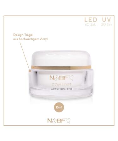 N&BF 15ml Comfort Line Poly Acryl Red - High Quality Professional Acrylic Gel | Red Glimmer Polygel for Gelnageln | Made in Germany - Buy Online on GoSupps.com