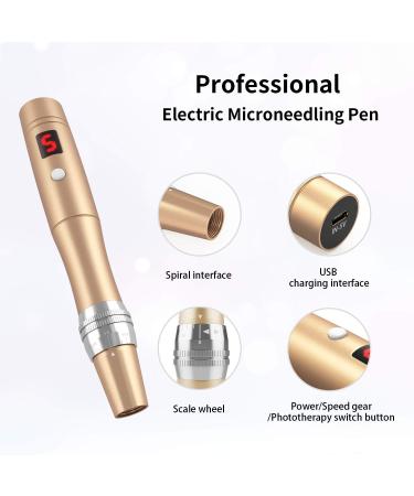 Beaut Links DerMapen Electric Microneedling Pen - 0-2.5mm Micronic Needles with LED Light for Skin Rejuvenation & Anti-Acne | 24 Needle Cartridges Included - Buy Online on GoSupps.com