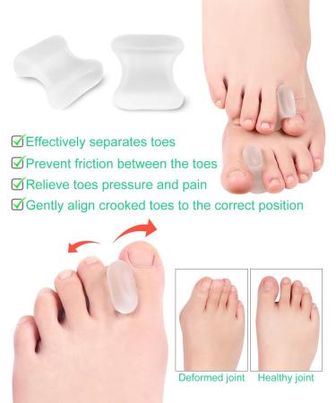 PGRODE Bunion Toe Spacers with 2 Sizes for Women Men Toe Pain Relief oft Silicone Toe Spacer for Crooked Toes Hammertoe Corrector 6L+ 6S - Pack Of 12 - Buy Online on GoSupps.com
