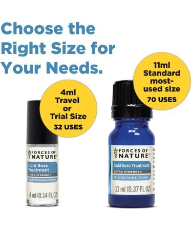 Forces of Nature Cold Sore Treatment Extra Strength H-Balm Organic Fast Relief for Cold Sores & Fever Blisters w/Echinaea & Northern White Cedar Calms Swelling (0.14 fl oz) - Buy Online on GoSupps.com