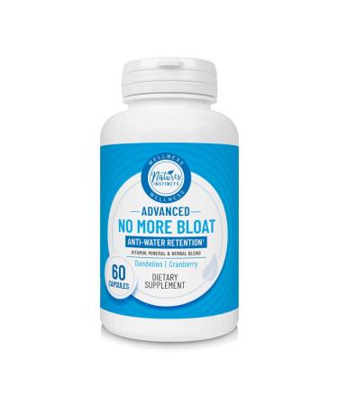 Natures Instincts No More Bloat Herbal Supplement for Water Retention with Dandelion Green Tea & Apple Cider Vinegar 60Count (Packaging May Vary)