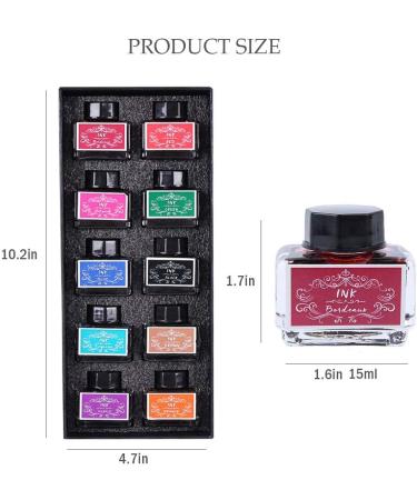ZZKOKO Calligraphy Pen Ink Set - 10 Colors, Non-Carbon, 15ml Bottles - Buy Online on GoSupps.com