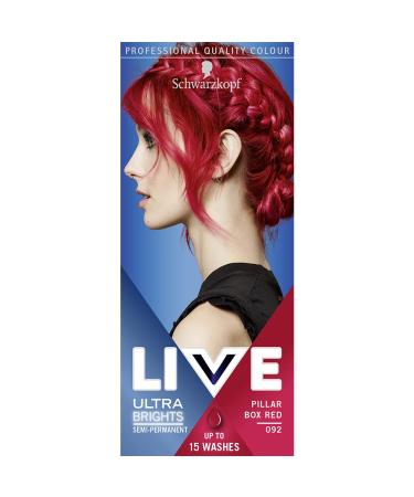 Live Schwarzkopf Ultra Brights Or Pastels Vibrant Semi-Permanent Hair Dye Lasts Up to 15 Washes Pillar Box Red 092 1 Count Pillar Box Red 1 Count (Pack of 1) Semi-Permanent