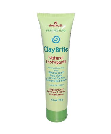 Zion Health ClayBrite Natural Toothpaste Natural Mint Flavor 3.2 oz (92 g)