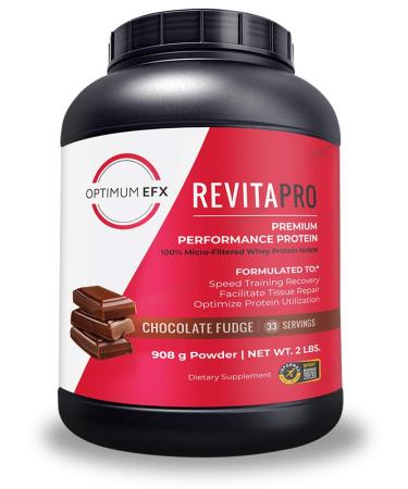 RevitaPRO Premium Performance Protein 100% Micro-Filtered Whey Protein Isolate Naturally Sweetened No Soy Zero Added Sugar Zero Artificial Ingredients -2 Pound (Chocolate Fudge)