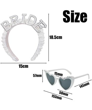 1 Piece Of Bridal Pearl Headband 1 Piece Of Wedding Sunglasses "Bride" Pearl Headband Diamond Headband Bachelorette Party Headband Bridal Crown Headband Wedding Headpiece - Buy Online on GoSupps.com