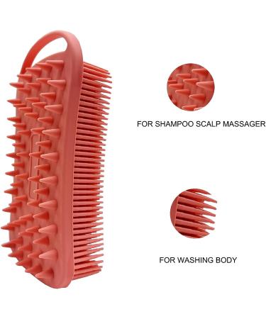 MAKEVAYEE 2-in-1 Silicone Body Scrubber & Scalp Massager - Gentle Exfoliation - Pink - Buy Online on GoSupps.com