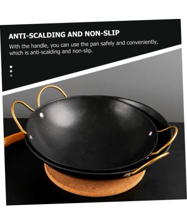 Alipis 1pc Pot Skillet with Lid Cooking Seafoodpot Eggs Frying Pan Double Ear Pan Dog Cookie Shapes Ramen Bowls Cast Iron Pan Mini Pan Camping Heating Pot Stainless Steel Black 30X25X9CM - Buy Online on GoSupps.com