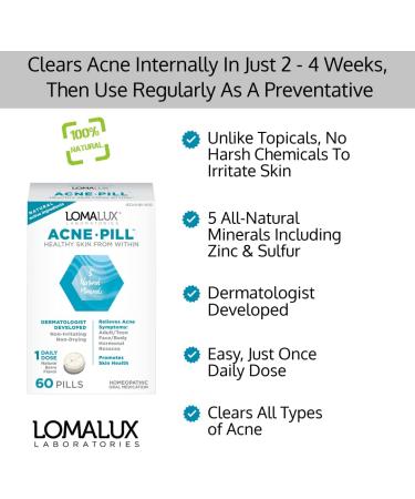 All-Natural Loma Lux Acne Pill - Dermatologist-Developed, Clears & Prevents Face & Body Acne - Buy Online on GoSupps.com