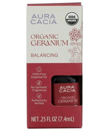 Aura Cacia Organic Geranium Essential Oil 0.25 Fz