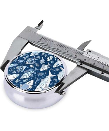 Buy Cute Blue Fish Mini Round Pill Box - 3 Compartment Travel Organizer for Home & Office - Buy Online on GoSupps.com