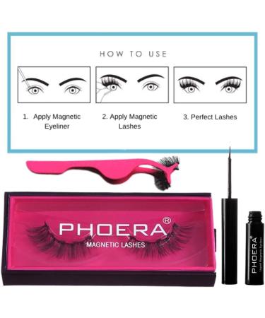 Magnetic Eyelashes Premium Quality False Eyelashes Kit by PHOERA No Eyelash glue required Fake Lashes + Magnetic Eyeliner + Eyelash Applicator Tool (Classic Lash Kit) - Buy Online on GoSupps.com