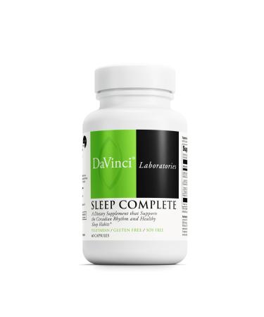 DAVINCI Labs Sleep Complete - Dietary Supplement to Support Healthy Sleeping Habits, Relaxation and Sleep* - with Melatonin, Lemon, Ashwagandha and L-Theanine - Gluten-Free - 60 Vegetarian Capsules