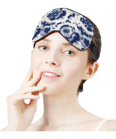 Psychedelic Blue Tie Dye Sleep Mask for Women | Adjustable Eye Shades Cover with Elastic Strap - Perfect for Travel & Relaxation - Buy Online on GoSupps.com