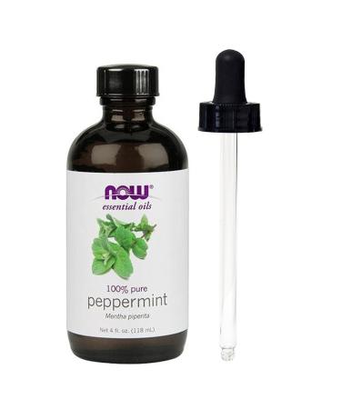 NOW Foods Peppermint Oil 4 oz (w/Glass Dropper) + 3 Plastic Transfer Pipettes
