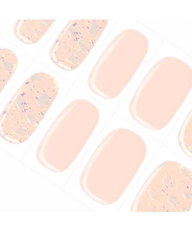 Danni & Toni half hardened gel nail foils (sparkling) nude light blue blind lightness glossy nail set uv gel nail foil nail ticker nail design nail foil self-adhesive wraps 28 sticker sparkling-de