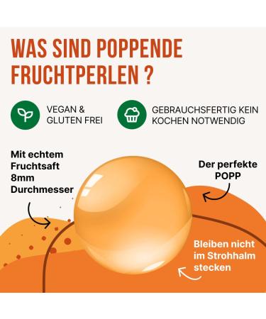 INSPIRE FOOD Bubble Tea Set - Peach Popping Boba & Syrup 6 Straws | Vegan Gluten-Free & No Artificial Coloring - Buy Online on GoSupps.com