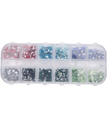 12 Grids Nail Art Rhinestones DIY Nail Decoration Glitter Beads Manicure Tool with Fashionable Design Safe Material for Nails (Rhinestone 6#) - Buy Online on GoSupps.com