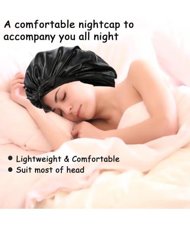 Satin Silk Bonnet for Sleeping | Prevent Hair Frizz | Soft Elastic Hair Wrap for Women | Curly, Black, Blond Hair | Sleep Cover with Bow Tie - Buy Online on GoSupps.com
