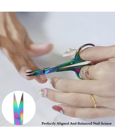HARAMS Strong Curved Blades Nail Scissors for Beauty & Grooming - Multipurpose Manicure & Pedicure Tool for Cuticles, Toenails, Eyebrows, Eyelashes, Nose, Beard & Mustache Trimming - Buy Online on GoSupps.com