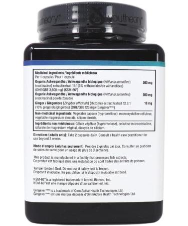 You Theory Ashwagandha Capsules | Ashwagandha Blend Featuring KSM-66 | 1000 mg of Ashwagandha Blend Per Serving | Vegan & Plant-Based (60 Veggie Capsules) - Buy Online on GoSupps.com